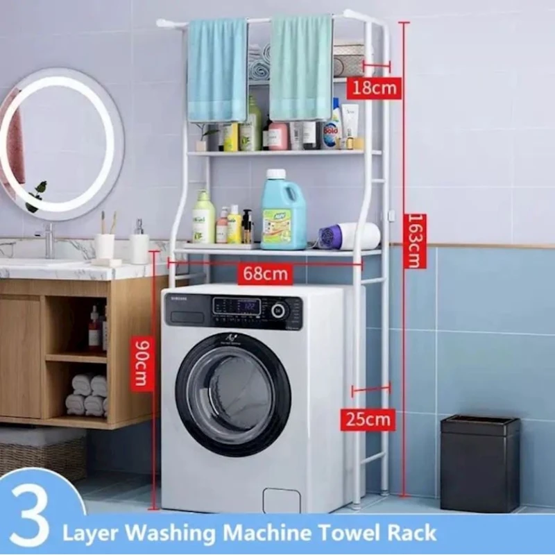 Etajerka AQ789ROL, metal, ağ, 68x18/25x163 sm