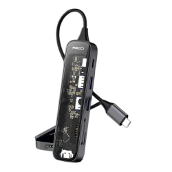 USB хаб Recci RH21 6in1 Grey
