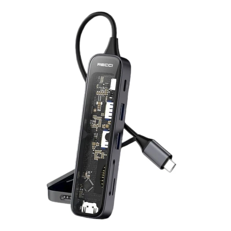 USB хаб Recci RH21 6in1 Grey USB хаб Recci RH21 6in1 Grey