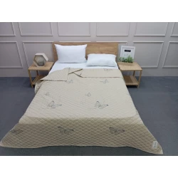 Pled-örtük Hanzade SHA-00006387, satin, bej, ikinəfərlik, 220x230 sm