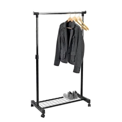 Передвижная вешалка для одежды JYSK Gudme, 81x43x161 см, полипропилен/пластик/сталь, черный Передвижная вешалка для одежды JYSK Gudme, 81x43x161 см, полипропилен/пластик/сталь, черный