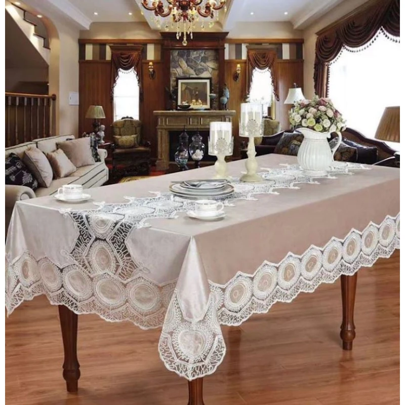 Скатерть Sahara SHA-00002884, прямоугольная, велюр, бежевая, 180x270 см Скатерть Sahara SHA-00002884, прямоугольная, велюр, бежевая, 180x270 см