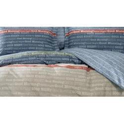 Комплект постельного белья Yataş Gisa, пододеяльник 200х220 см, простыня 240х260 см, наволочка 50х70 см (2 шт), двуспальный, хлопок, синий/коричневый