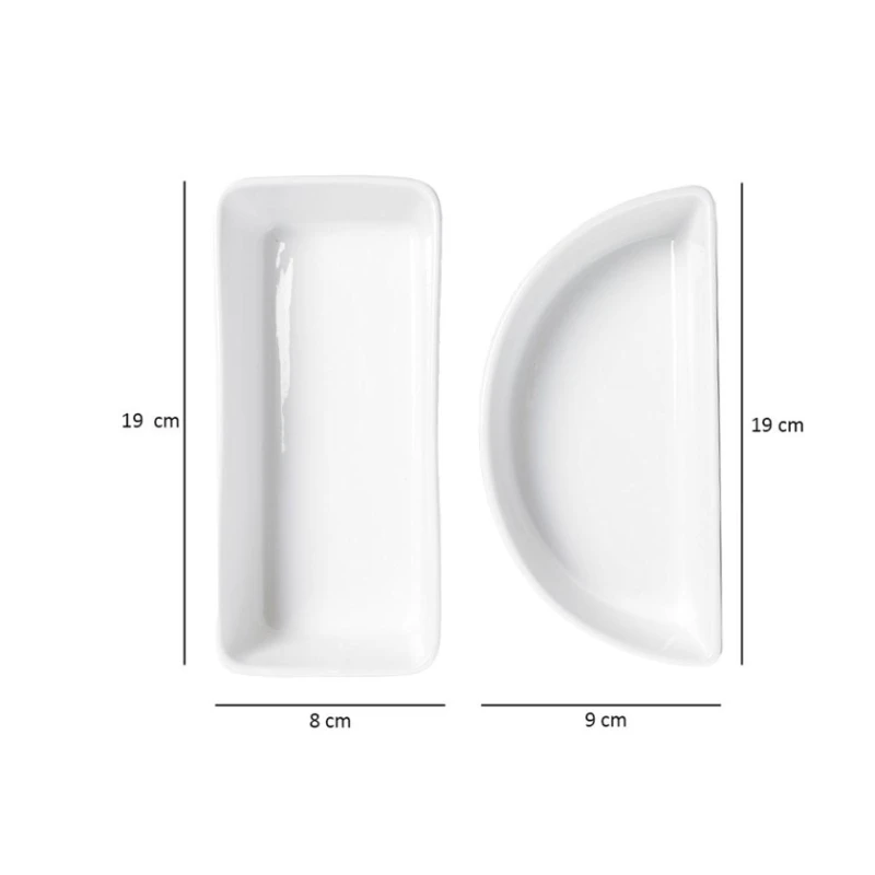 Менажница, керамика/бамбук, белый/коричневый, 19.5x31 см