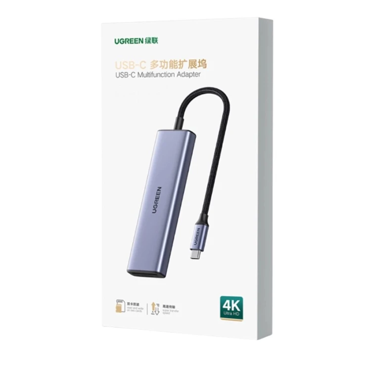 USB хаб Ugreen 20956A USB-C 6-in-1 Grey USB хаб Ugreen 20956A USB-C 6-in-1 Grey