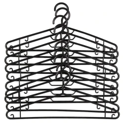 Набор вешалок для одежды JYSK Sigbrandt, 10 шт, 7x41x18 см, полипропилен, черный Набор вешалок для одежды JYSK Sigbrandt, 10 шт, 7x41x18 см, полипропилен, черный