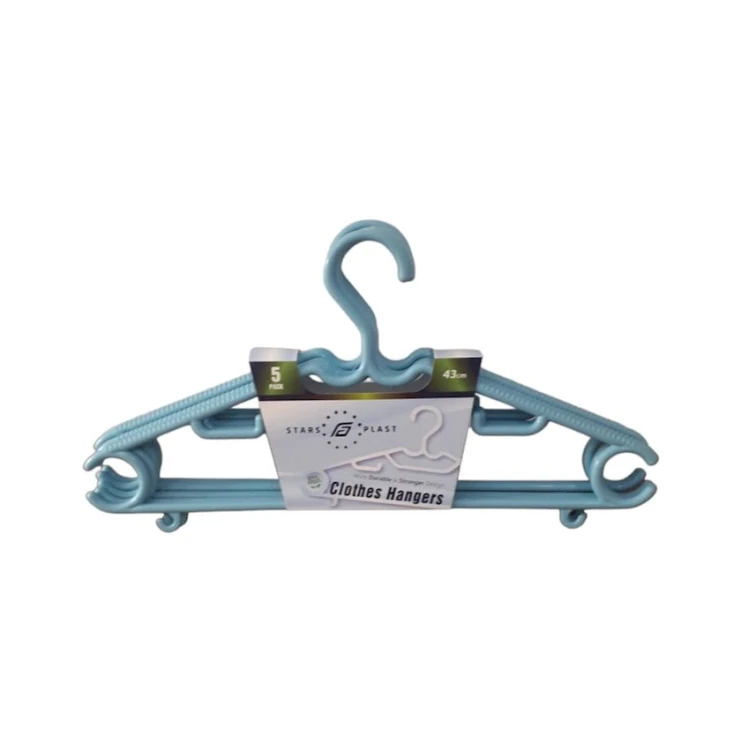 Вешалки Stars plast 94197, 43 см, голубые, 5 шт