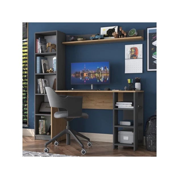 Kompüter masası Art Mebel Art_Komp_Masası 178, qəhvəyi/qara, 160x120x45 sm