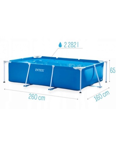 Hovuz karkaslı Intex Rectangular Frame H28225588271NP, 260x160x65 sm, 2282 l, göy