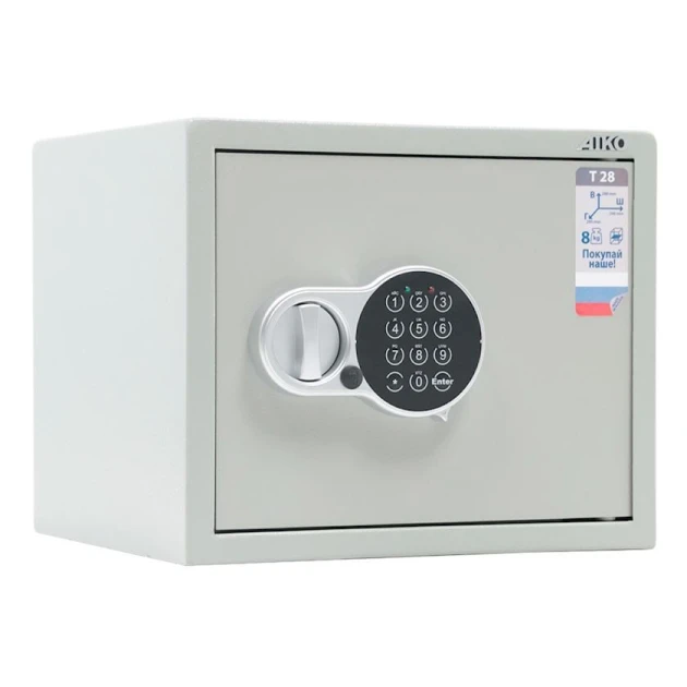Мебельный сейф AIKO T 28, электронный кодовый, серый