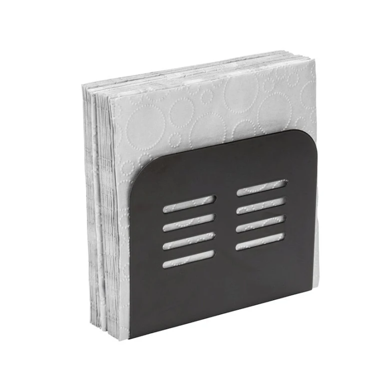 Салфетница Wenko 15x4x12.5 см, металл, черная Салфетница Wenko 15x4x12.5 см, металл, черная