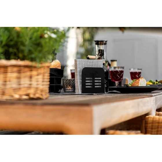 Салфетница Wenko 15x4x12.5 см, металл, черная Салфетница Wenko 15x4x12.5 см, металл, черная