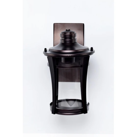 Klassik Qəhvəyi Divar Çırağı 27 sm, Metal Korpus və Şüşə Silindr, E27 Uyğunluğu Klassik Qəhvəyi Divar Çırağı 27 sm, Metal Korpus və Şüşə Silindr, E27 Uyğunluğu