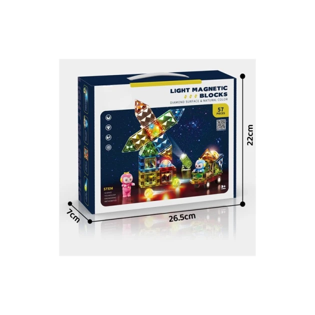 Maqnit konstruktoru Dige, 57 hissə, 3+ yaş Maqnit konstruktoru Dige, 57 hissə, 3+ yaş