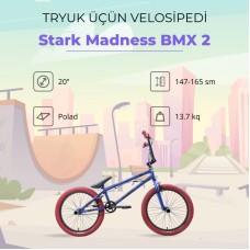 Velosiped Stark Madness BMX 2, göy/tünd qırmızı, 20