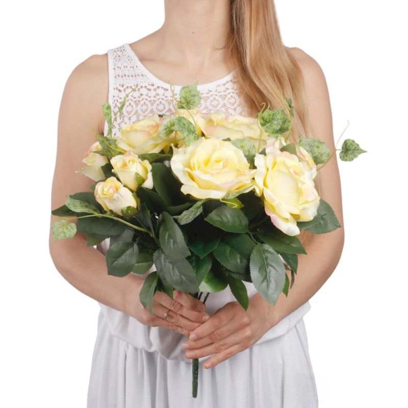 Букет искусственных цветов Роза, 41 см, товар в ассортименте, 12 шт