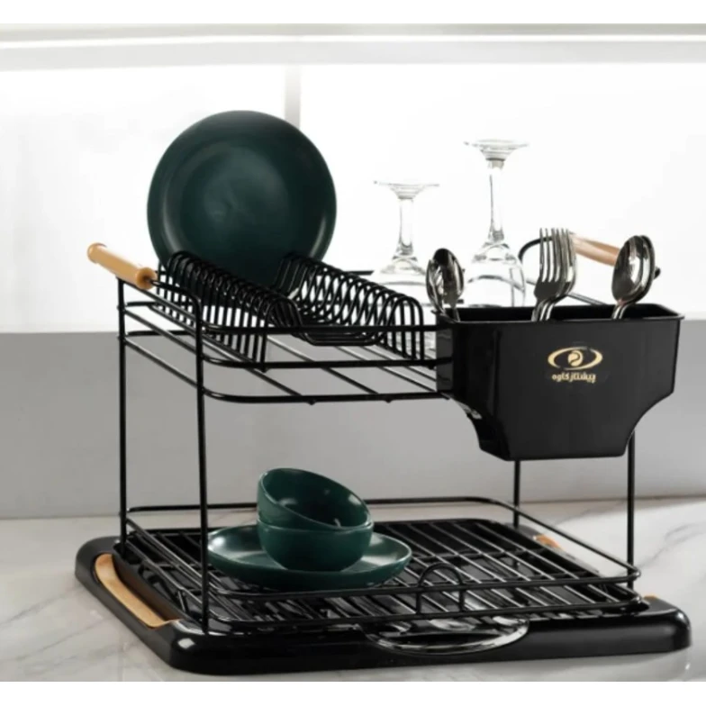 Qab-qacaq üçün quruducu vm461, metal, qara, 2 mərtəbəli, 51x41x34.5 sm