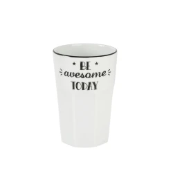 Стакан Porland Be Happy 04AP020360, фарфор, белый/черный, 350 мл Стакан Porland Be Happy 04AP020360, фарфор, белый/черный, 350 мл