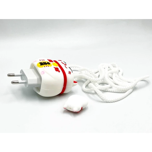 Şarj cihazı üçün çexol Pişik, silikon, ağ