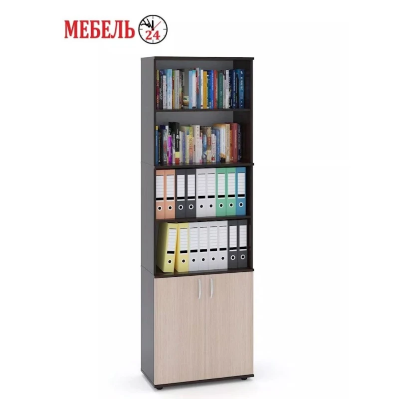 Stellaj 3563_L-M 2StellajOfficeQuaSonBl, 68x37x216 sm, LDSP, qəhvəyi