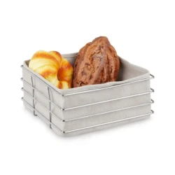 Хлебница MH698823, 23х23х10.5 см, нержавеющий металл, серая/бежевая Хлебница MH698823, 23х23х10.5 см, нержавеющий металл, серая/бежевая