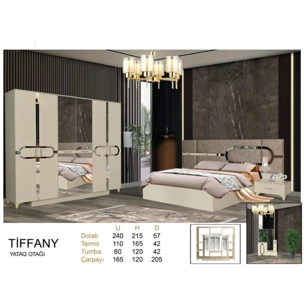 Yataq otağı dəsti Tiffany, krem