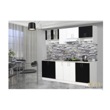 Mətbəx dəsti Dilək, 240x220x60 sm, laminat, ağ/qara
