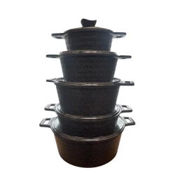 Qazan dəsti GR-7, qara, 5 parça