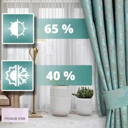 Комплект штор Premium Home PH-100007, 150x295 см, полиэстер, бирюзовый
