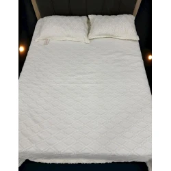 Yastıq üzlüklü dəst Luxe Cotton 000798, birnəfərlik, örtük 160x240 sm, yastıq üzü 50x70 sm, ağ