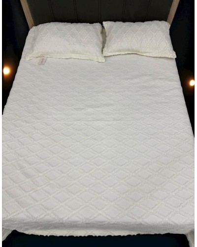 Yastıq üzlüklü dəst Luxe Cotton 000798, birnəfərlik, örtük 160x240 sm, yastıq üzü 50x70 sm, ağ