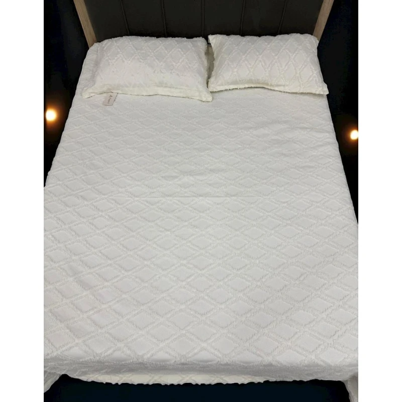 Yastıq üzlüklü dəst Luxe Cotton 000798, birnəfərlik, örtük 160x240 sm, yastıq üzü 50x70 sm, ağ