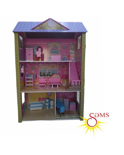 Kukla evi mebel ilə, plastik, 3 yaşdan