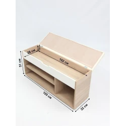 Тумба для обуви Letta, 105х32х51 см, ЛДСП, бежевая