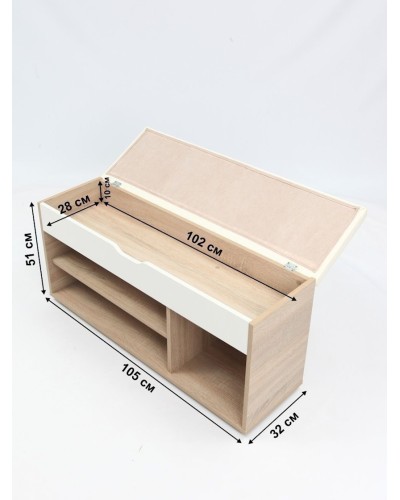 Ayaqqabı üçün tumba Letta, 105х32х51 sm, LDSP, bej