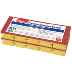 Набор губок для мытья посуды ECOBER Polikur, 10 шт, красный