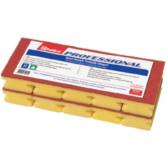 Набор губок для мытья посуды ECOBER Polikur, 10 шт, красный