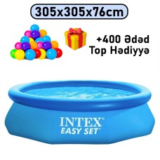 Şişmə hovuz Intex, dairəvi, 305x76 sm, həcm 3853 l, mavi - 3853TX28120T400