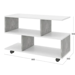 Журнальный стол Marina 3563_M25JurStWheelWhbet, ЛДСП, 55.3x35x90 см, белый/серый Журнальный стол Marina 3563_M25JurStWheelWhbet, ЛДСП, 55.3x35x90 см, белый/серый