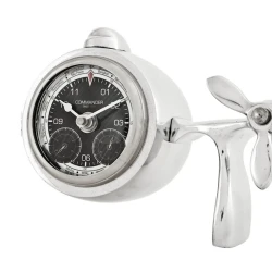 Настольные часы Eichholtz Commander, 46x9.5x14 см, алюминий, серебристый Настольные часы Eichholtz Commander, 46x9.5x14 см, алюминий, серебристый