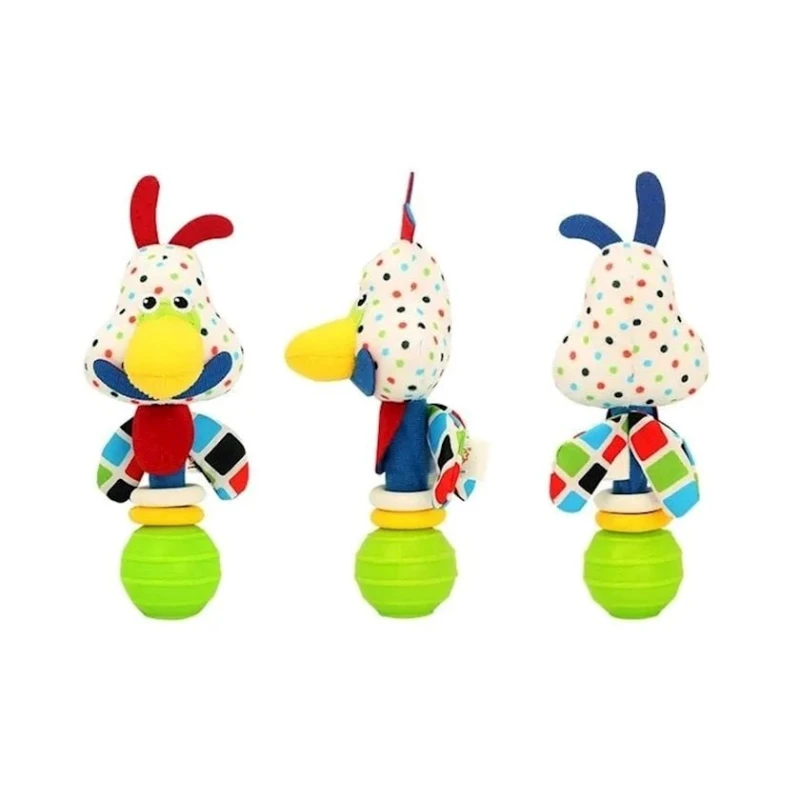 Yumşaq oyuncaq-çınqıldayan Jollybaby Quş, plastik/parça, 17x6.5x6 sm