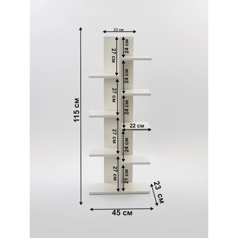 Стеллаж Letta Lite, белый, ЛДСП, 115x45x22 см Стеллаж Letta Lite, белый, ЛДСП, 115x45x22 см
