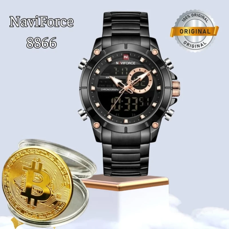Наручные часы NaviForce 8866, биткойн-сувенир в подарок eA