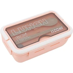 Ланч-бокс lunch_100, пластик, 1100 мл, розовая Ланч-бокс lunch_100, пластик, 1100 мл, розовая