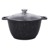 Кастрюля Kukmara Мраморная kmt32a, с крышкой, алюминий, черная, 24 см, 3 л Кастрюля Kukmara Мраморная kmt32a, с крышкой, алюминий, черная, 24 см, 3 л