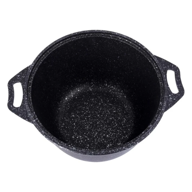 Кастрюля Kukmara Мраморная kmt32a, с крышкой, алюминий, черная, 24 см, 3 л Кастрюля Kukmara Мраморная kmt32a, с крышкой, алюминий, черная, 24 см, 3 л