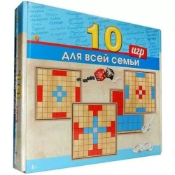 Набор настольных игр Рыжий Кот 10 Игр, для всей семьи, 6+ лет