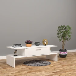 Журнальный стол Ev Plus ev_12116100, ЛДСП, белый, 120x55x45 см