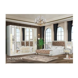 Спальный гарнитур Valensiya 6, белый, Ламинат