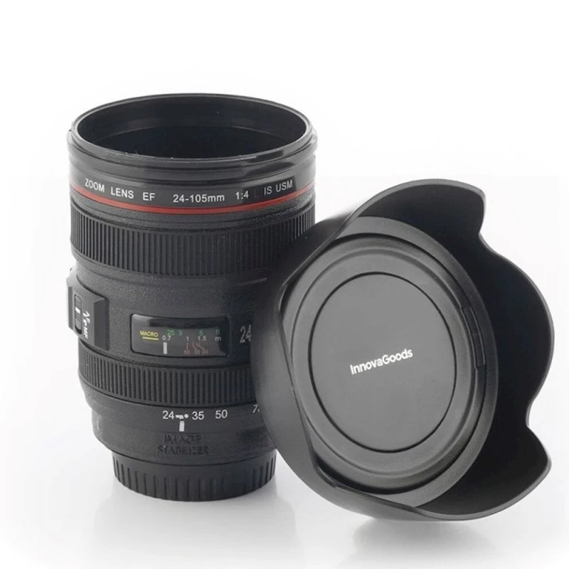 Многофункциональная кружка InnovaGoods V0103589 Mukoffy, с крышкой, 400 мл, пластик, 11x16 см, черная